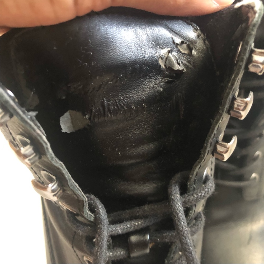 BCBGeneration Platform High Heel Leather Combat Booties - Picture 8 of 9